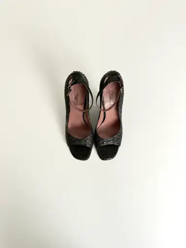 Alaïa Black Python Wedges 38