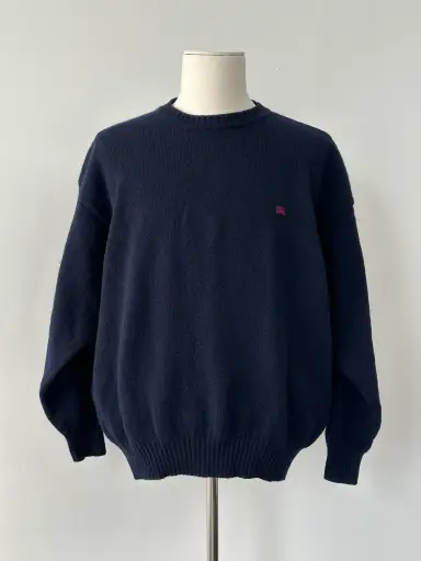 Burberry London 2000s Pure Wool Knit Logo Jumper - L