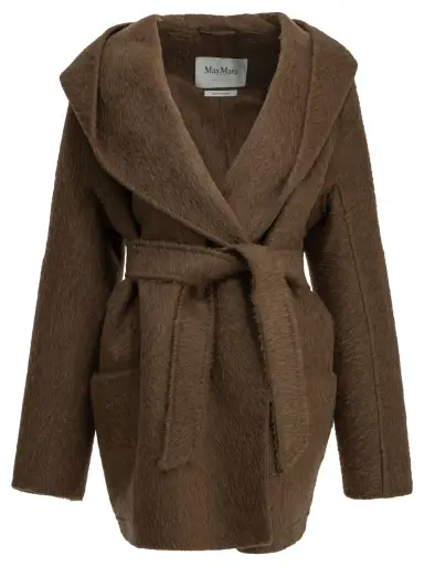 Max Mara Short Camel-Colored Coat tag size 42 Women