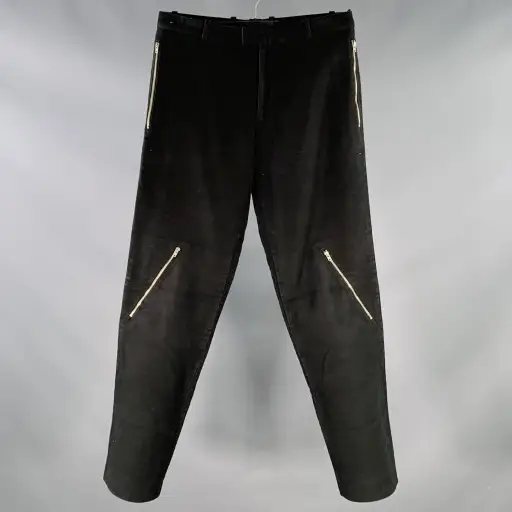 DIRK SCHONBERGER Size 30 Black Cotton Zip Pockets Tapered Casual Pants