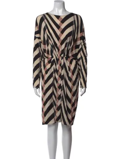 Plaid Print Knee-Length Dress