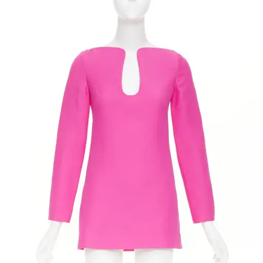 Women's Valentino 2022 PP Pink Silk Wired Shift Dress