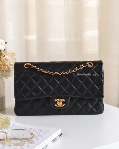 Classic Flap Medium | 21B Black Lambskin Rose Gold Hardware