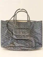GOYARD Saint Louis Gray Tote Bag With Pouch Broken Handle For Repair