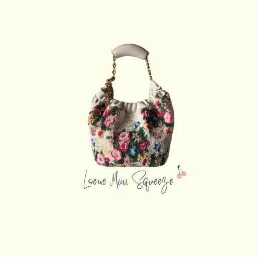 Special Edition Floral Beaded Loewe Mini Squeeze Bag