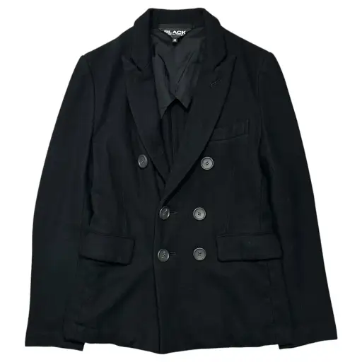 BLACK COMME des GARCONS(ブラックコムデギャルソン) 2012AW Big-Button DB Wool Blazer ビッグボタン ウール ダブル テーラード ジャケット 1J-J018 M ブラック AD2012