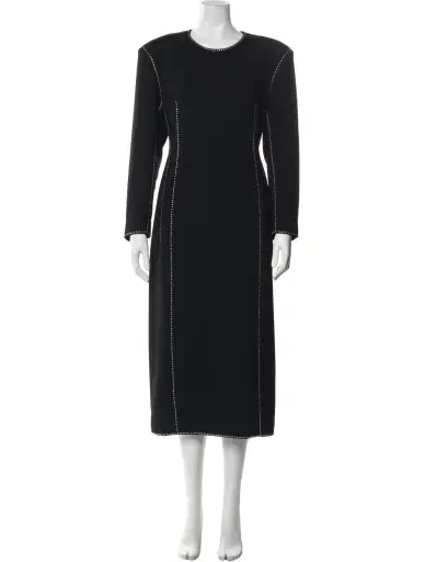 Crew Neck Midi Length Dress