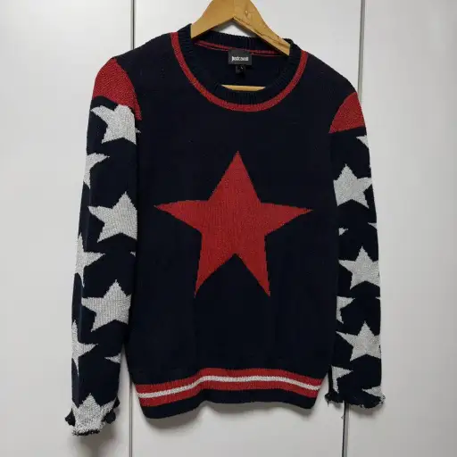 Just Cavalli women's sweater with stars, vintage rare