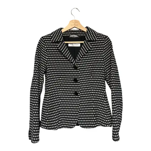 VINTAGE MAX MARA BLACK & WHITE POLKA DOT TAILORED BLAZER