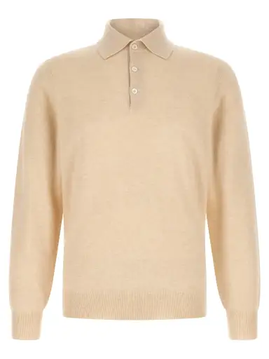 Beige Cashmere Polo Shirt