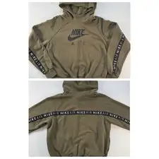 NIKE Air Oversized Spellout Tape Scuba Neck Hoodie Sweatshirt Womens Medium