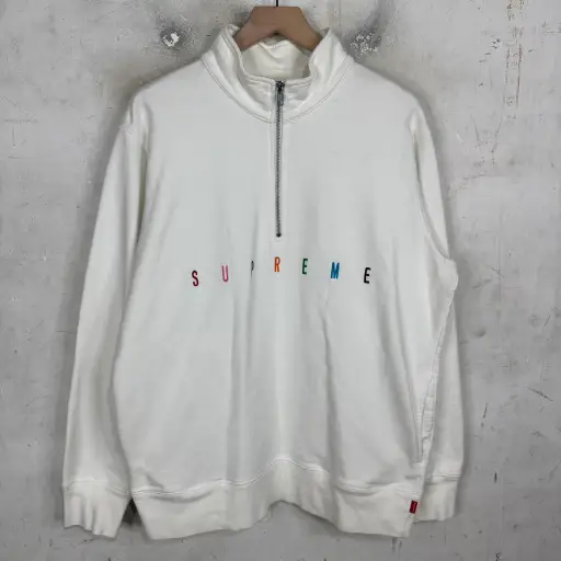 Supreme Rainbow Logo 1/4 Zip Sweatshirt