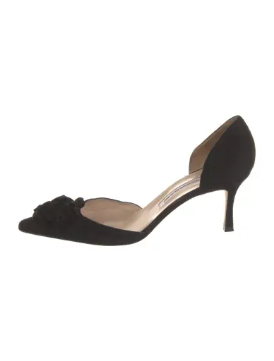 Suede Mesh Accents Pumps