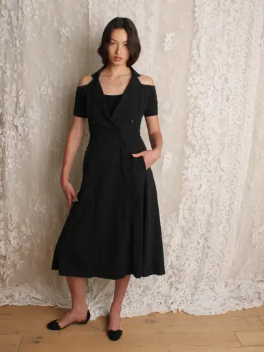 Lanvin Open Shoulder Halter Dress