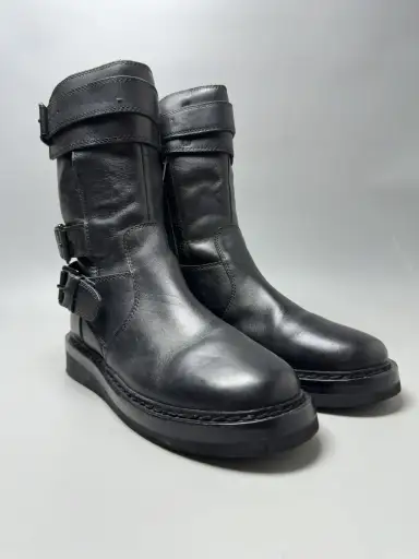 Ann Demeulemeester— Leather Moto Biker Boots