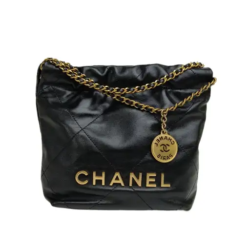 CHANEL 22Bag Mini 20cm New Shoulder Bag Detachable Black Calfskin