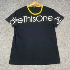 Alessandro Dell'Acqua Size UK 10 Black T.shirt top spell out graphic