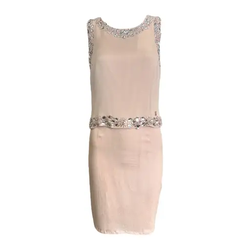 Galliano 2000's Baby Pink Mini Dress w/Rhinestones