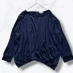 クレドソル カットソー ドルマンスリーブ ネイビー L バックジップ シンプル