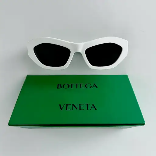 White/Gold “Geometric” Sunglasses