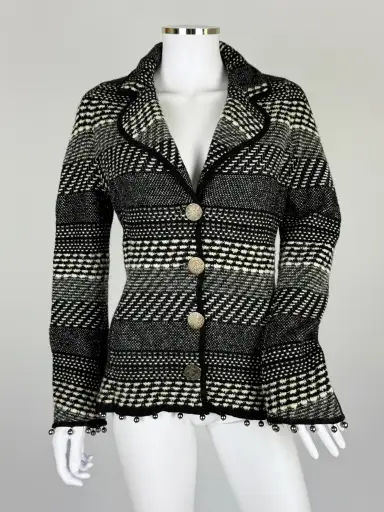 John Galliano Wool Jacket w Beaded Hem, FW 2004
