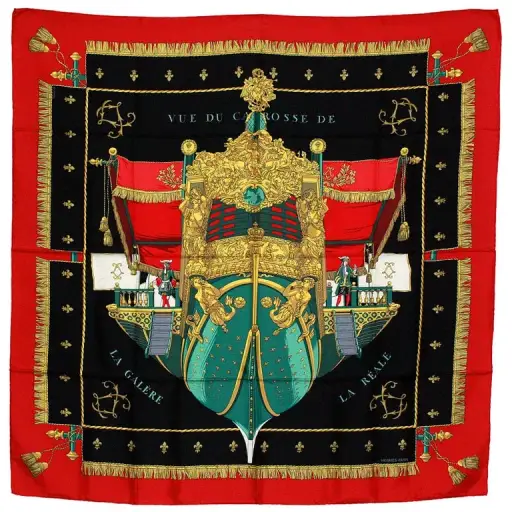 HERMÈS Vue Du Carrosse De La Galère La Réale Silk Scarf
