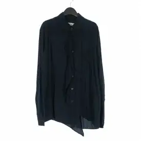 【中古】サルバム sulvam 19SS ダブルカラー アシンメトリーシャツ 長袖 M ネイビー 紺 SR-B05-010 メンズ 【ベクトル 古着】 260922