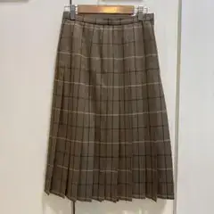 【美品】バーバリーズ ノバチェック ウール プリーツスカート 7AB2 三陽商会