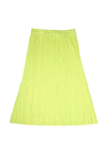 ISSEY MIYAKE PLEATS PLEASE Lemon/Lime Checkered Skirt