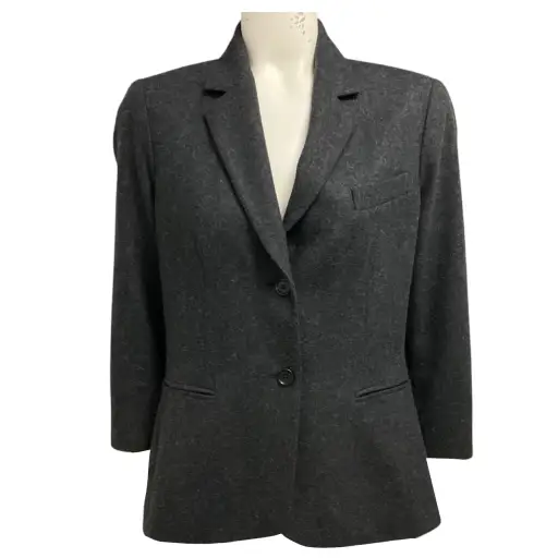 The Row Charcoal Grey Two Button Wool Jacket