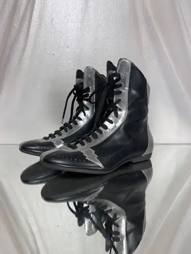 WLT Wild Lethal Trash Walter Van Beirendonck 'flash' silver black boxing shoes