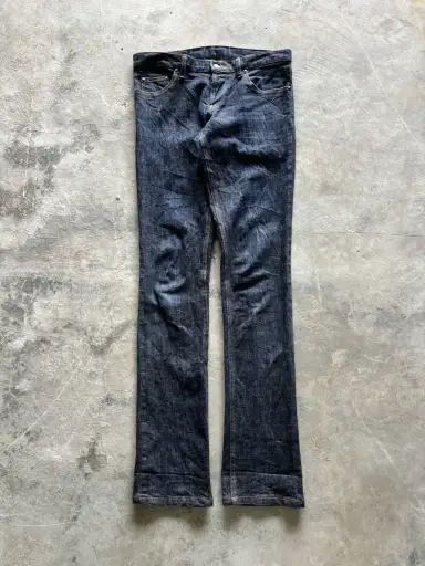 SHELLAC japanese denim slim style hedi slimane ish fit stack