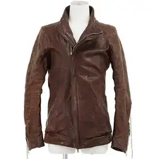 incarnation Leather High Neck Jacket Men Size Medium Red