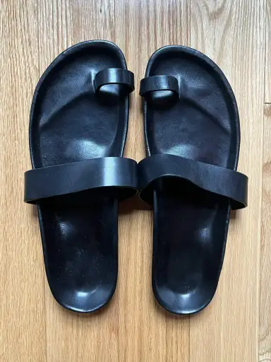 Rick Owens Black Leather Sandals Sz 42