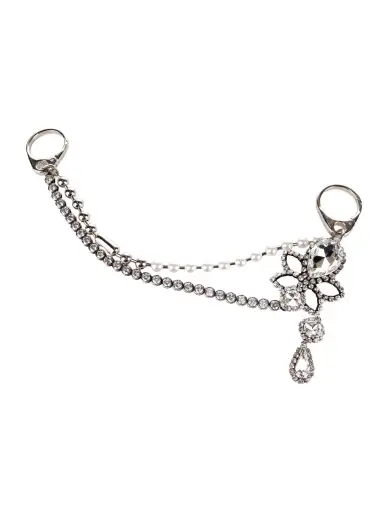 Crystal And Pearl Accent Bag Charm