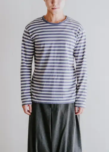 90-00's agnes b. homme stripe cotton long sleeve shirt