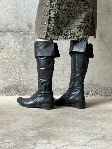 Regard Pointed Toe Biker Fold-Over Boots