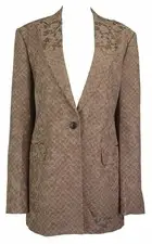 Dries Van Noten Baftan Blazer Womens 4 Brown/Purple Polyester NWT