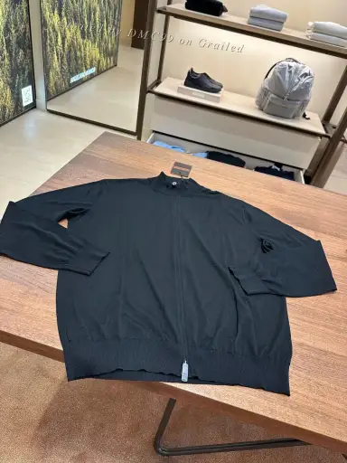 Zegna Black Zip-Up High Performance Cardigan