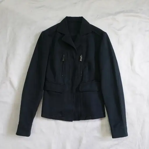 "GUCCI by Tom Ford" black zipper pocket utility jacket