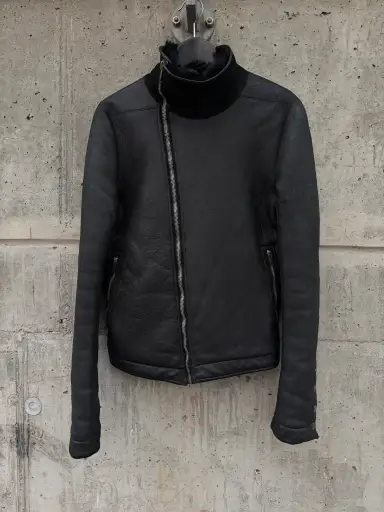 AW/13 „Plinth“ Rick Owens Shearling Leather Jacket (46)