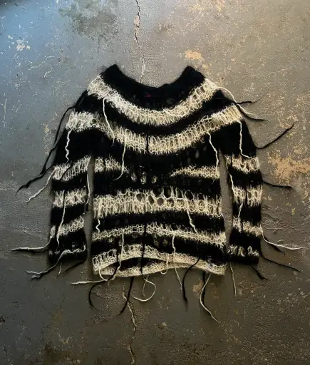 Junya Watanabe AW05 Punk Striped Fringe Mohair
