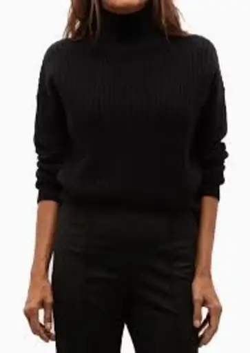 Lisa Yang Black Cashmere Julina Turtleneck Knit Sweater Women's Size 0 XS