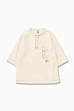 【新品】and wander ドライリップロングプルオーバー(ホワイトL)