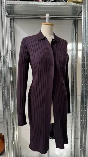+J CARDIGAN - DARK AUBERGINE