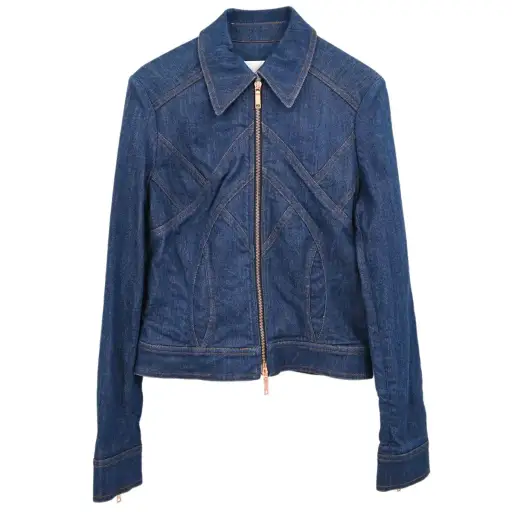 Celine Zip Up Denim Jacket Indigo #38