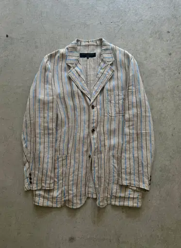 "COMME des GARCONS" AD2002 linen×cupra 2b tailored jacket