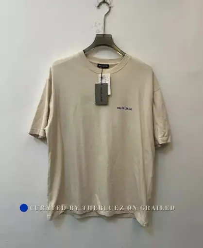 Balenciaga FW20 Logo Cream T-Shirt