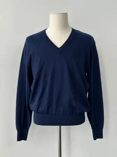 Yves Saint Laurent Pour Homme 1990s Pure Wool V Neck Jumper - M