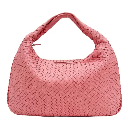 Large Veneta Intrecciato Bubblegum Pink Leather Shoulder Bag